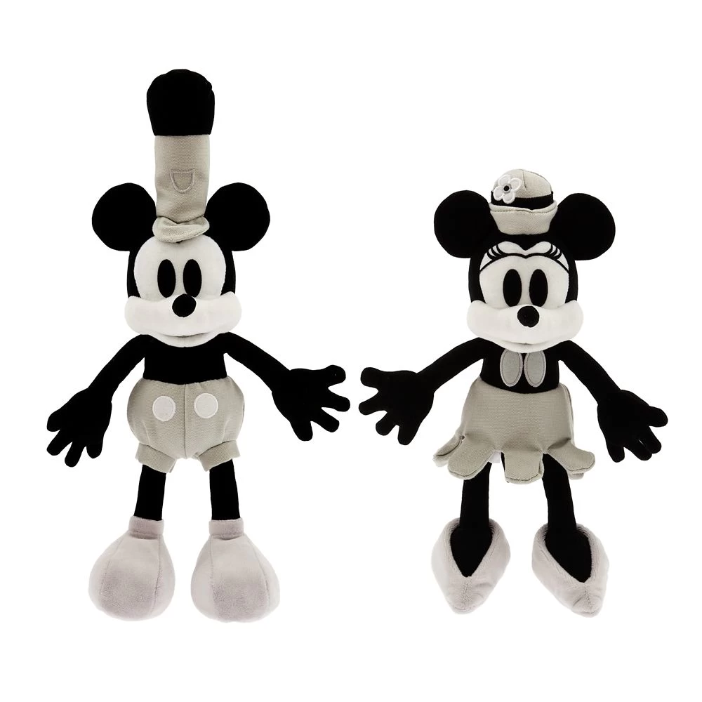 Mickey And Minnie Mouse Steamboat Willie Plush Set – Disney100 – Small 10 1/4'' 3 Mickey And Minnie Mouse Steamboat Willie Plush Set – Disney100 – Small 10 1/4''