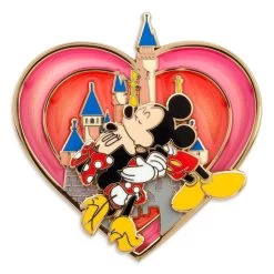 Mickey And Minnie Mouse Kissing Pin -Disney 6505106666537 1