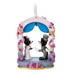 Mickey And Minnie Mouse Figural Wedding Ornament -Disney 6506045566446 2