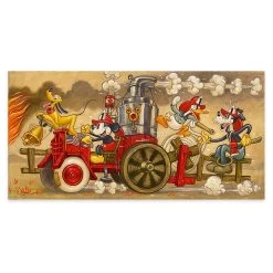 ''Mickey's Fire Brigade'' Gallery Wrapped Canvas By Tim Rogerson – Limited Edition