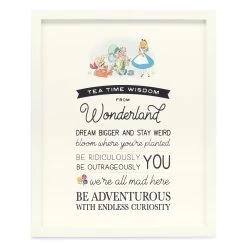Alice In Wonderland ''Tea Time Wisdom'' Framed Wood Wall Décor