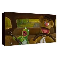 Kermit And Fozzie ''Movin' Right Along'' Giclée On Canvas By Rob Kaz
