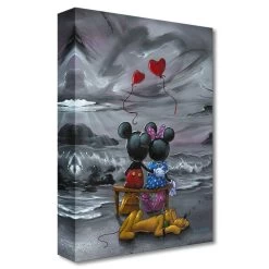 Mickey And Minnie Mouse ''Mickey And Minnie Forever Love'' Giclée On Canvas By Jim Warren – Limited Edition