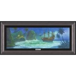 Peter Pan And Tinker Bell ''C'mon Tink! No Time To Waste!'' By Michael Humphries Framed Canvas Artwork – Limited Edition