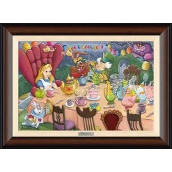 Alice In Wonderland ''Tea Time In Wonderland'' By Michelle St.Laurent Framed Canvas Artwork – Limited Edition