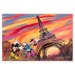 Mickey And Minnie Mouse ''Dancing Across Paris'' Signed Giclée By Stephen Fishwick – Limited Edition
