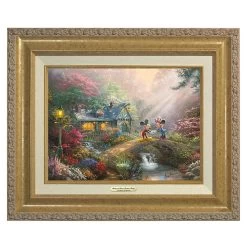 ''Mickey And Minnie Sweetheart Bridge'' Canvas Classic By Thomas Kinkade Studios