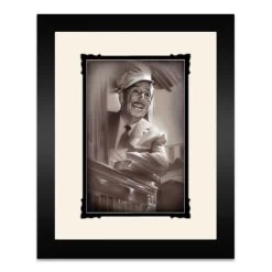 Walt Disney ''Walt In Train'' Framed Deluxe Print By Noah